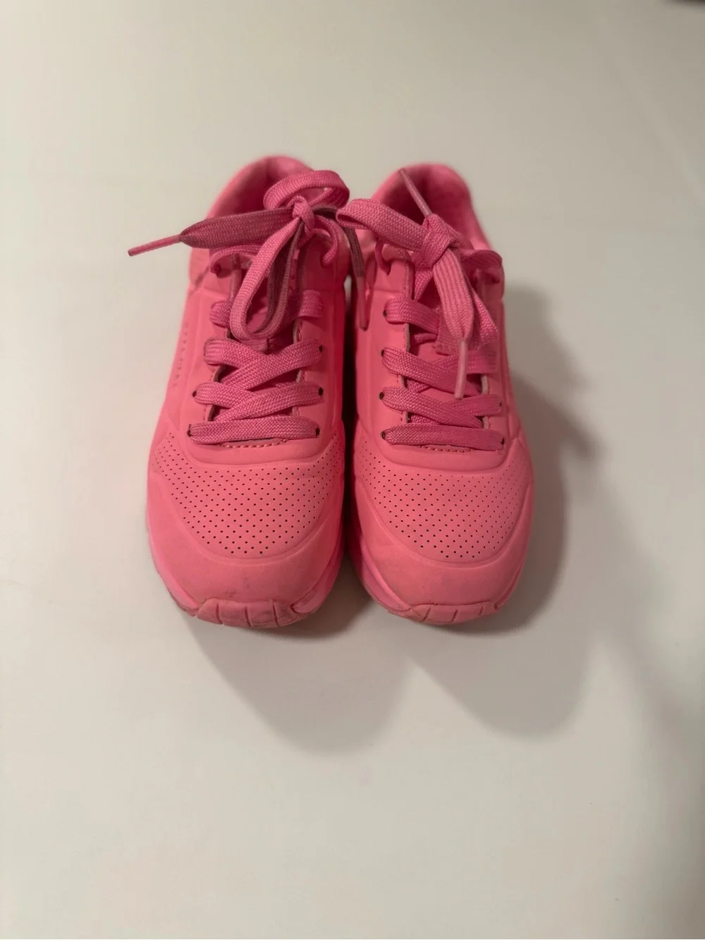 Skechers UNO Gen1 Neon Glow Hot Pink Girls Sneakers Size 13